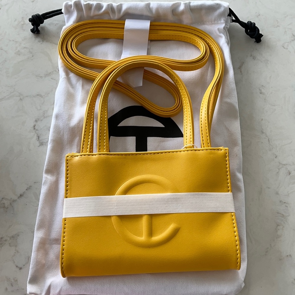 Small yellow telfar bag